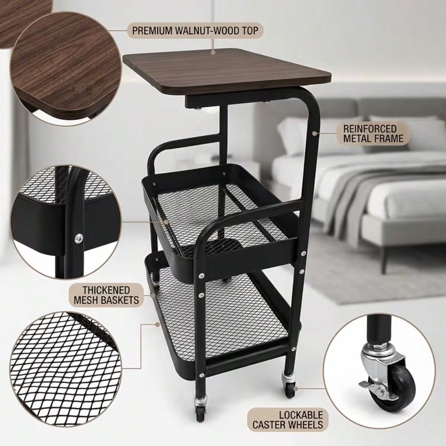 Carrito con ruedas y tres nive - Home Cooking Recipes reseña y precio